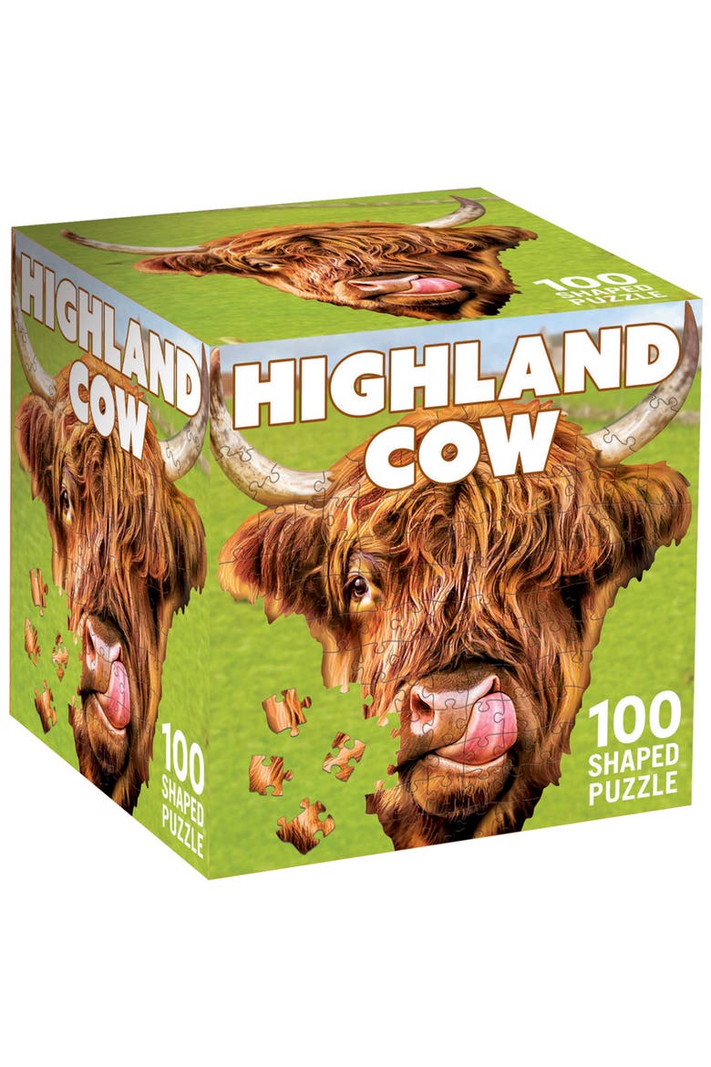 Highland Cow 100 Piece Shaped Puzzle, Main, color, Multicolor