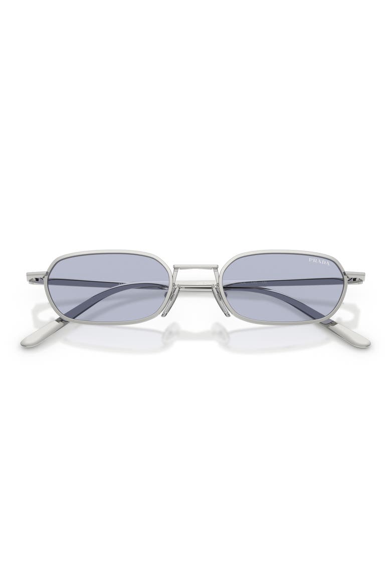 PR D58S 51mm Oval Sunglasses, Alternate, color, SILVER / BLUE