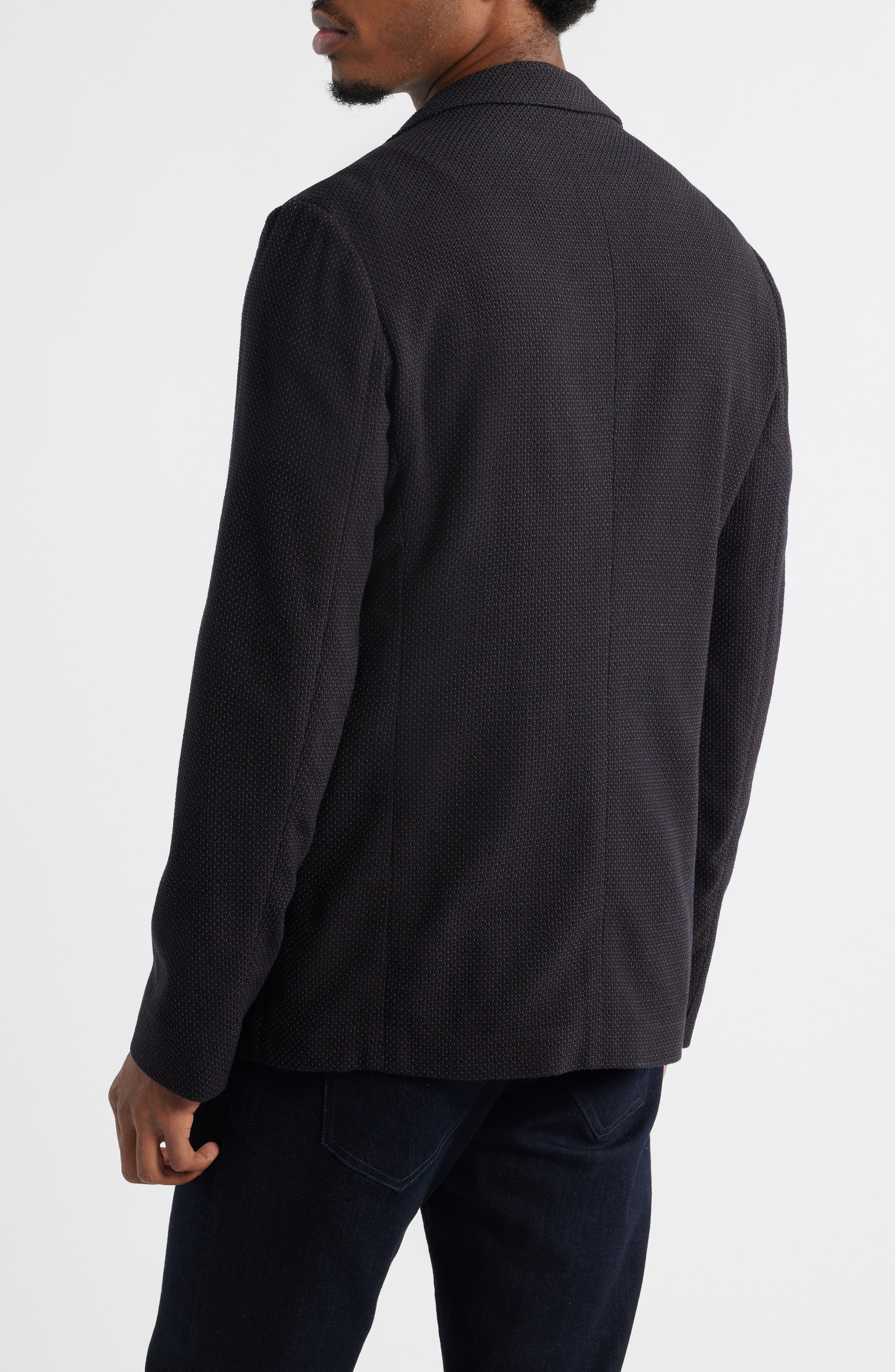 Brown Textured Stretch Wool Sport Coat - image 2