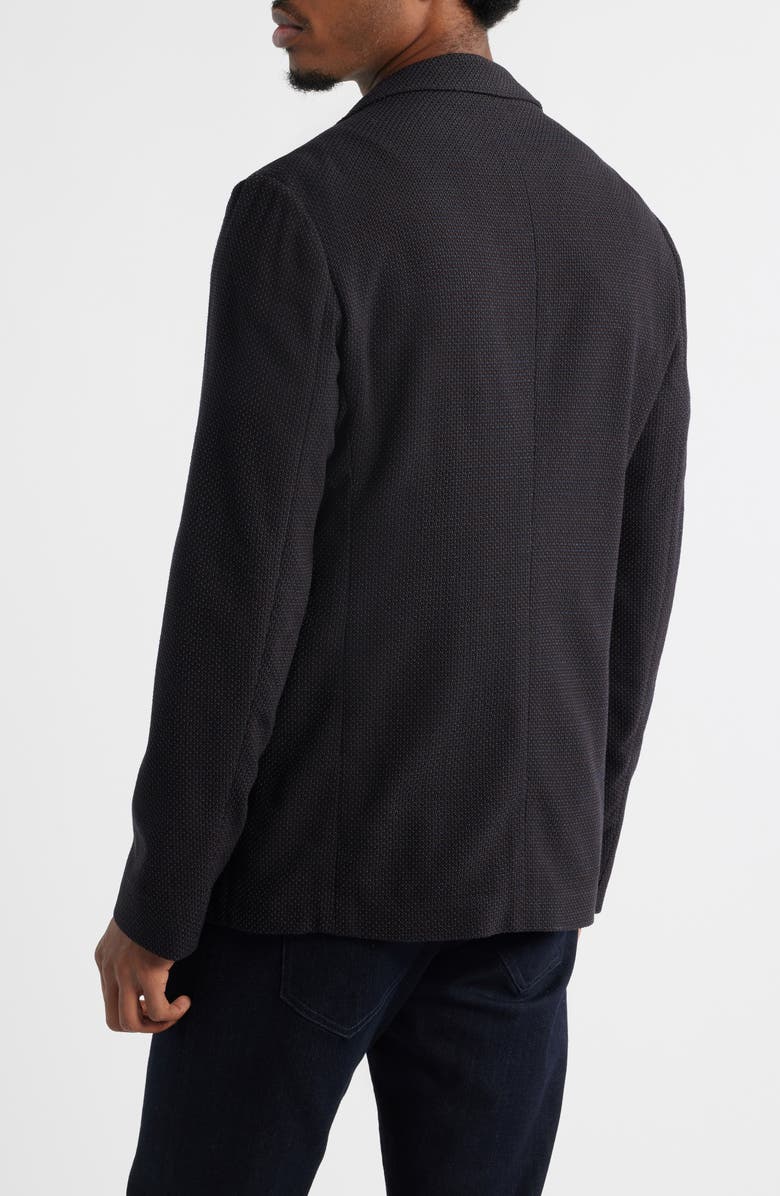 Emporio Armani Brown Textured Stretch Wool Sport Coat, Alternate, color, Black/ Brown