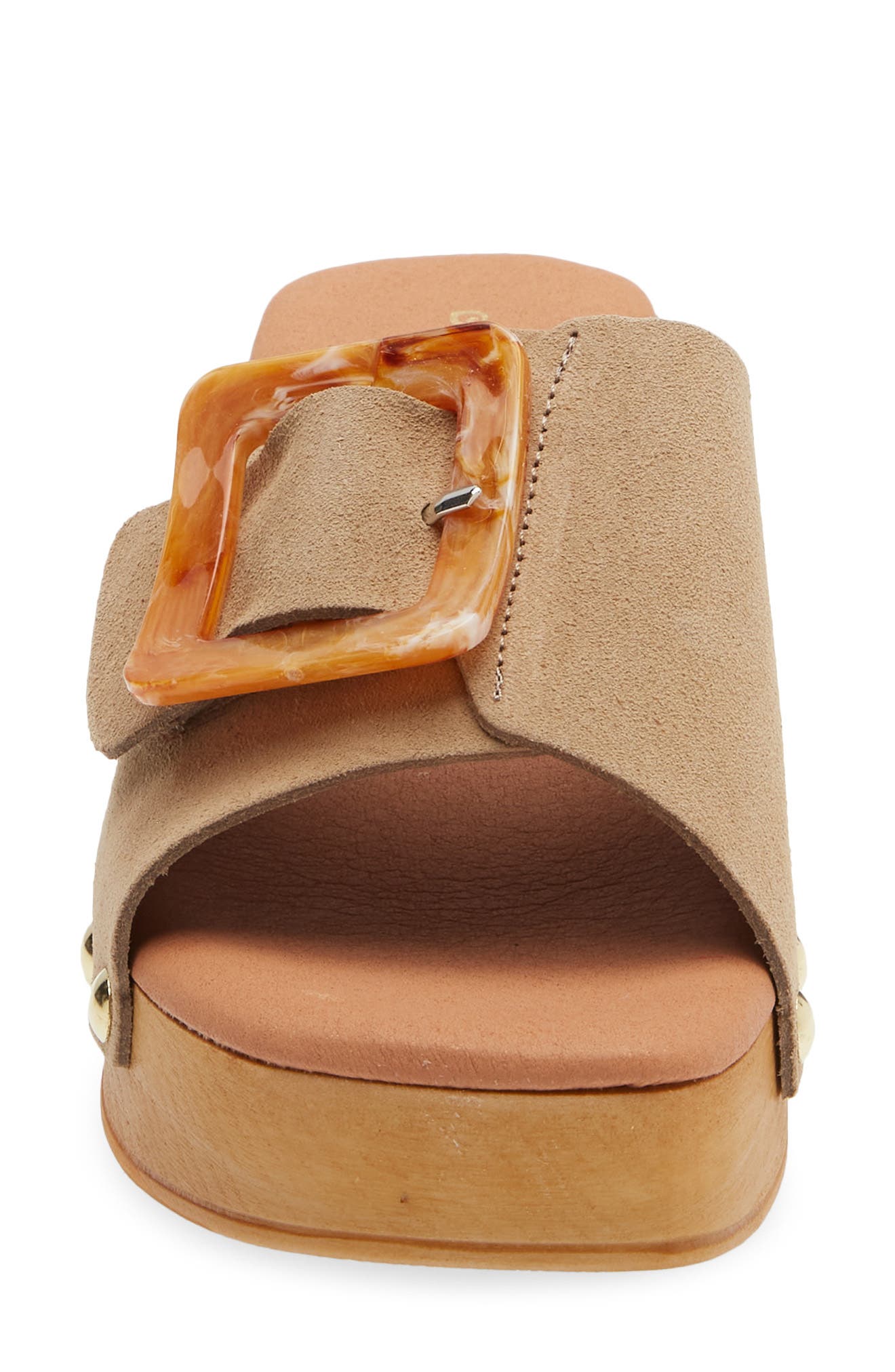 Lio Platform Slide Sandal, Alternate, color, MUSHROOM SUEDE