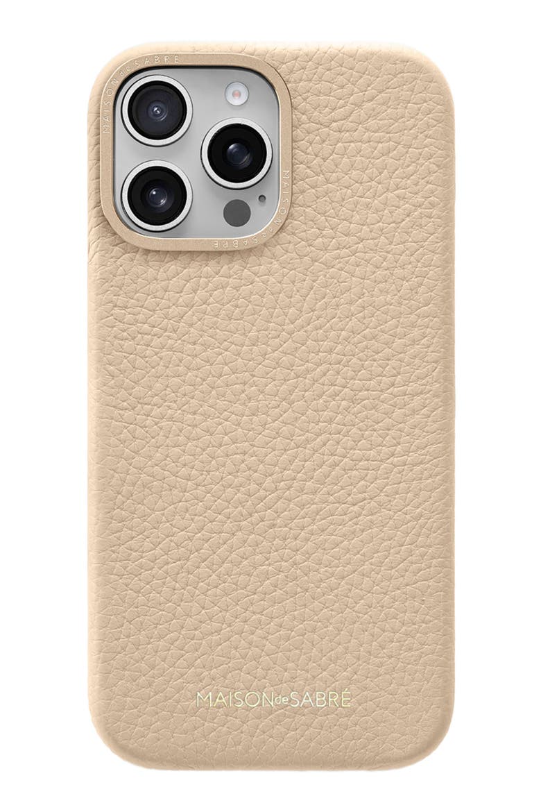 Leather Phone Case iPhone 16 Pro Max, Main, color, Saharan Nude