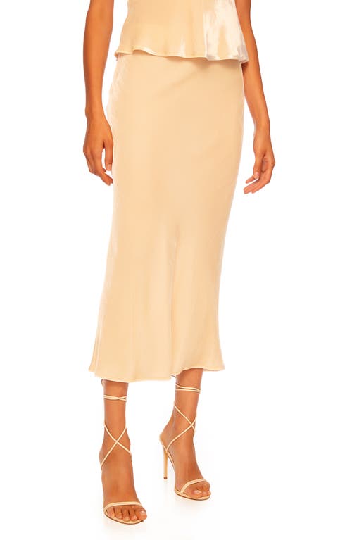 Susana Monaco Velvet Midi Slip Skirt In Belgian Creme