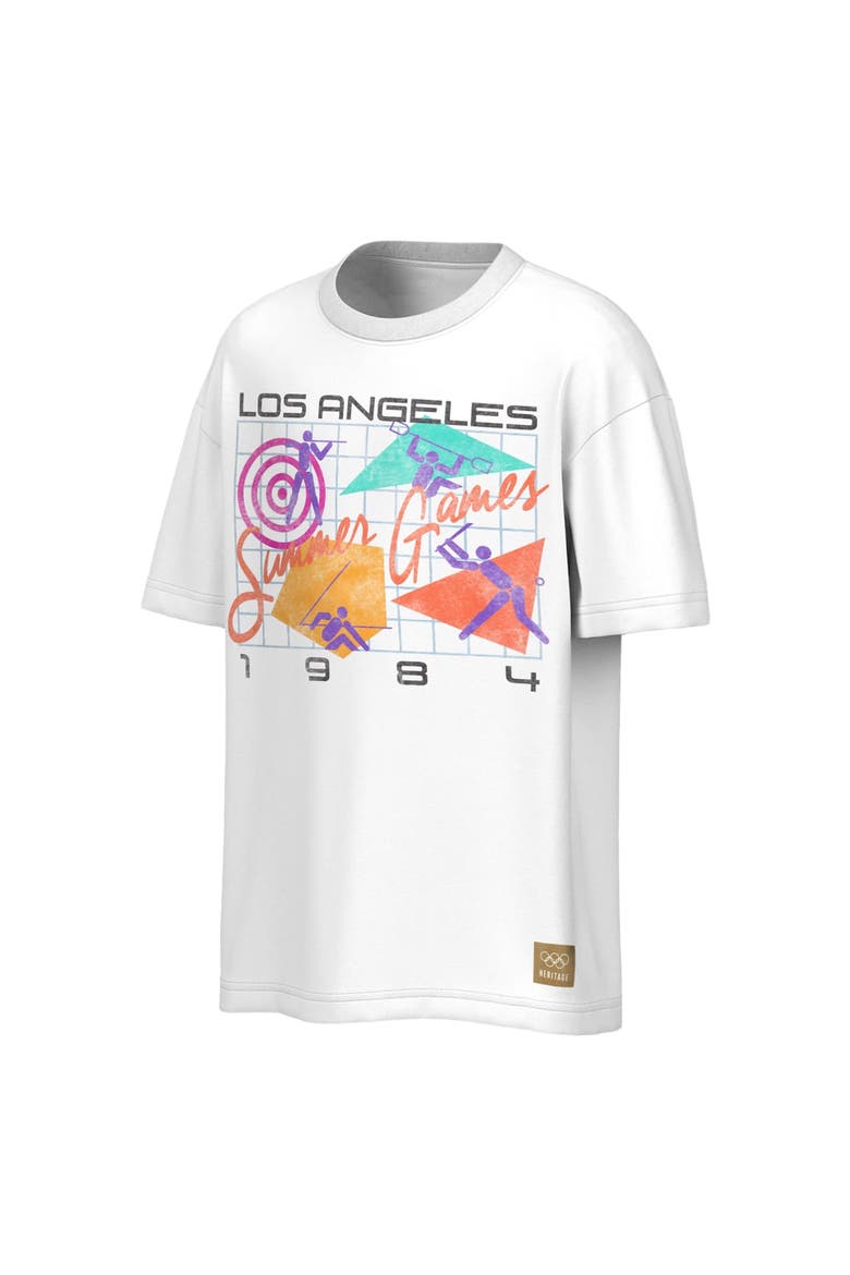 Men's Outerstuff White LA 1984 Summer Olympics Retro Grid T-Shirt, Alternate, color, White