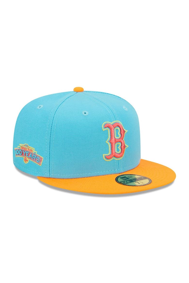 Men's New Era Blue/Orange Boston Red Sox Vice Highlighter 59FIFTY Fitted Hat, Main, color, Blue