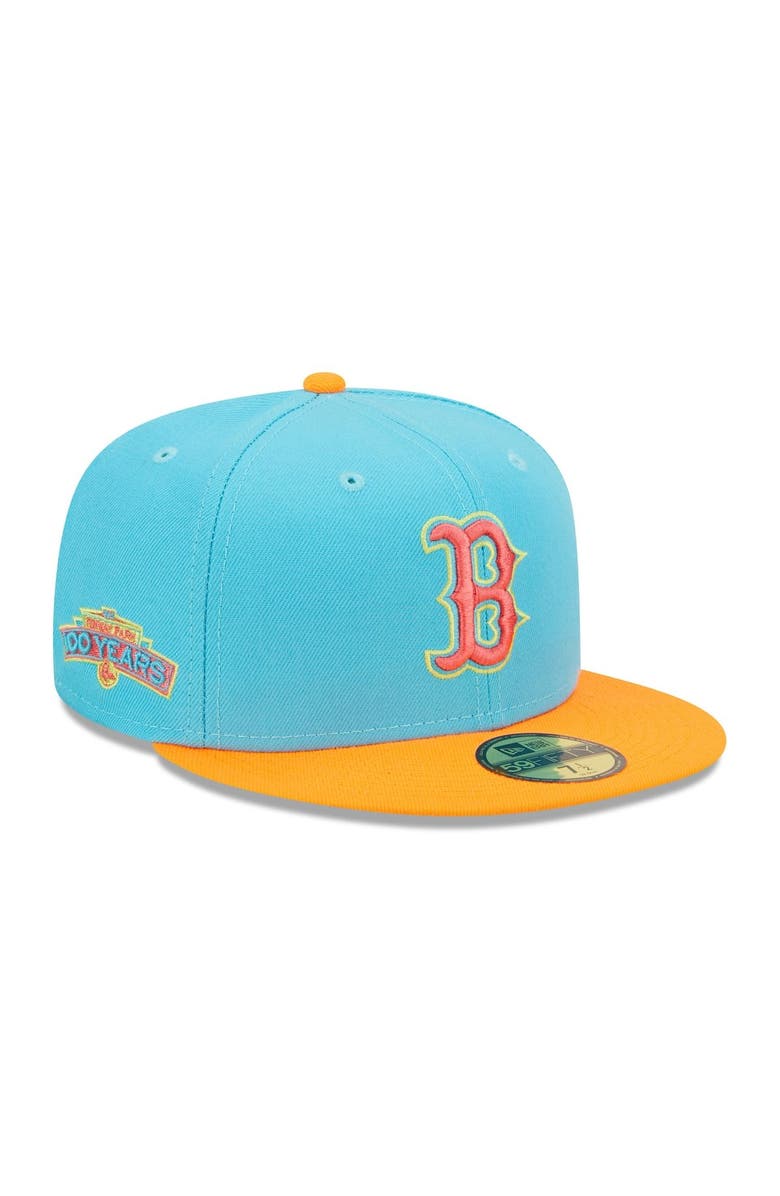 New Era Men's New Era Blue/Orange Boston Red Sox Vice Highlighter 59FIFTY Fitted Hat, Main, color,
