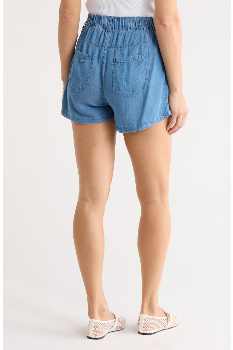 Floral Embroidered Chambray Shorts, Alternate, color, LIGHT WASH
