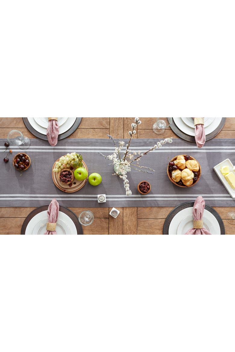 French Stripe Table Runner, Alternate, color, Grey