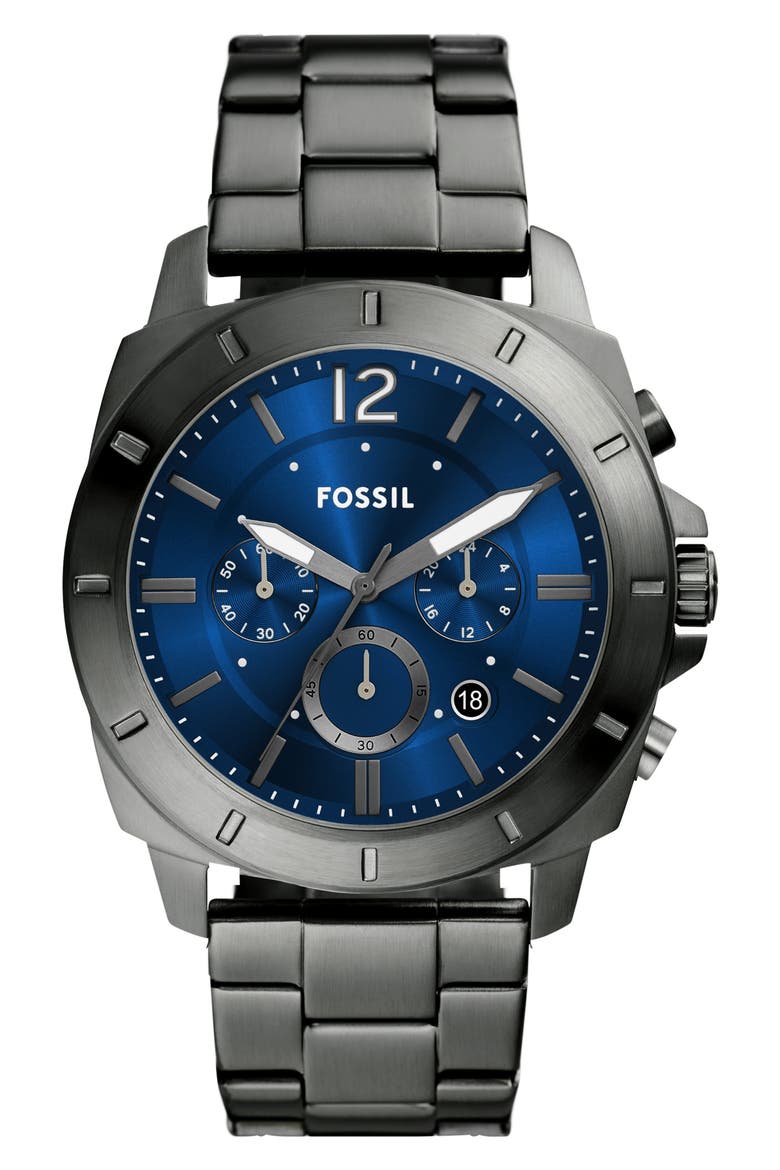 Privateer Chronograph Bracelet Watch, 45mm, Main, color, SMOKE