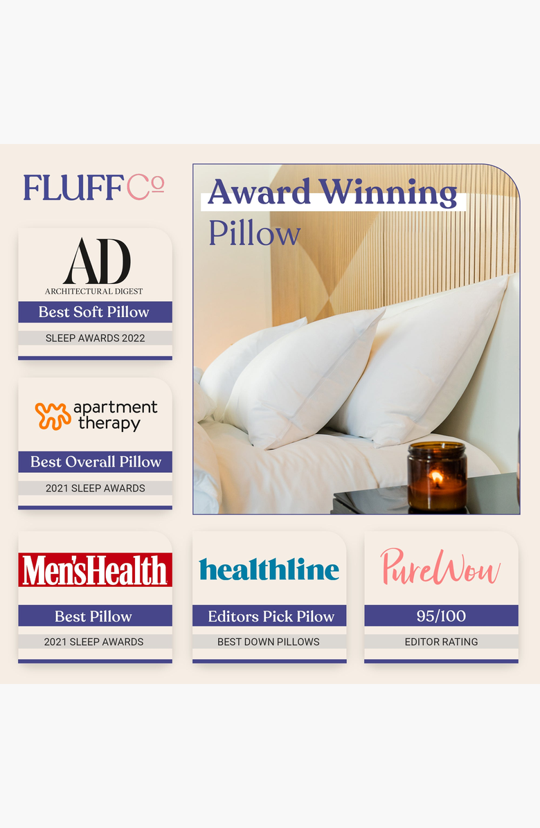 FluffCo | Hotel Comfort Down Feather Pillow, Alternate, color, King / Firm Fluff