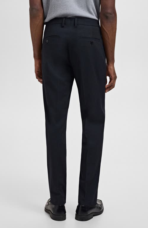 Mango Slim Fit Flat Front Pants In Blue
