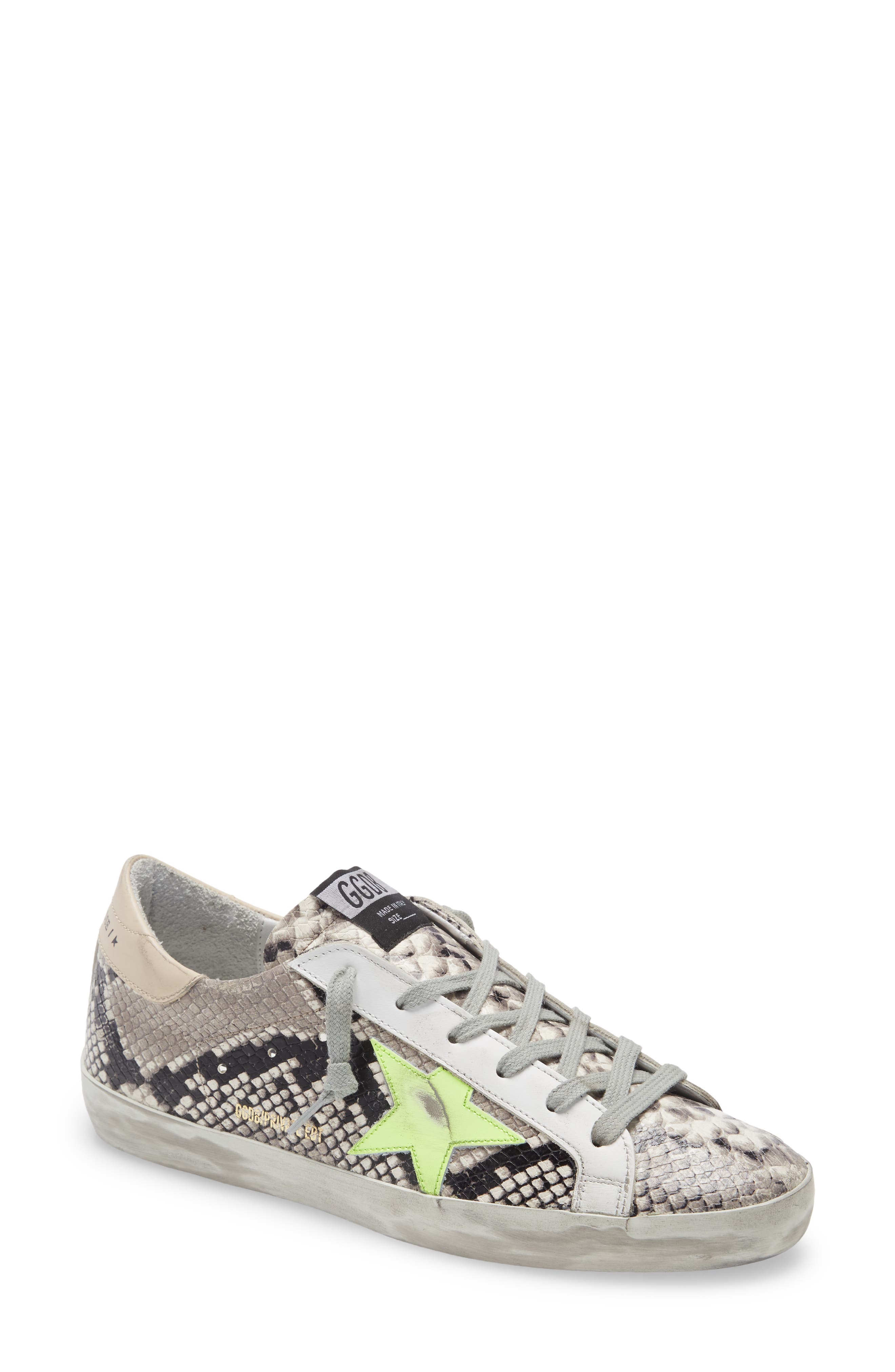 Golden Goose Super-Star Snake Embossed Sneaker, Main, color, 