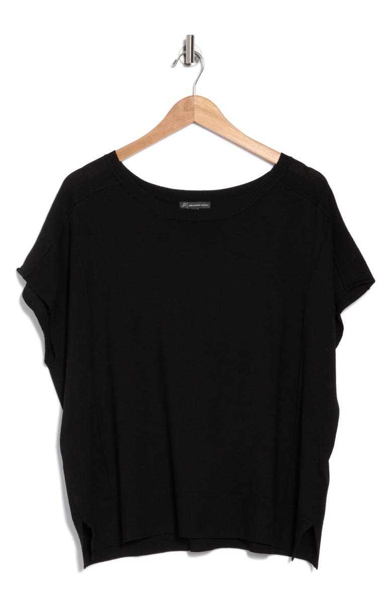 Adrianna Papell Exposed Seam Sweater, Alternate, color, Black