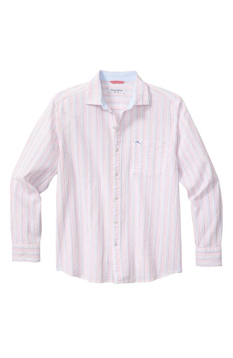 Nova Wave Viva Stripe Seersucker Button-Up Shirt