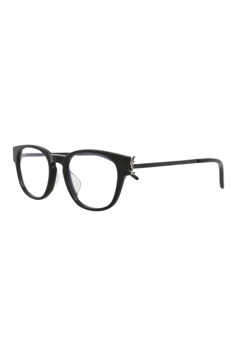 51mm Square Optical Glasses, Alternate, color, BLACK BLACK TRANSPARENT