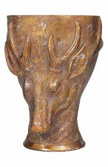 GINGER BIRCH STUDIO Bronzetone Polystone Traditional Deer Planter