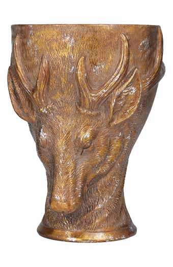 GINGER BIRCH STUDIO Bronzetone Polystone Traditional Deer Planter