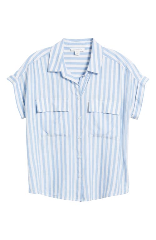 BEACHLUNCHLOUNGE BEACHLUNCHLOUNGE KAIANA STRIPE SHORT SLEEVE BUTTON-UP SHIRT