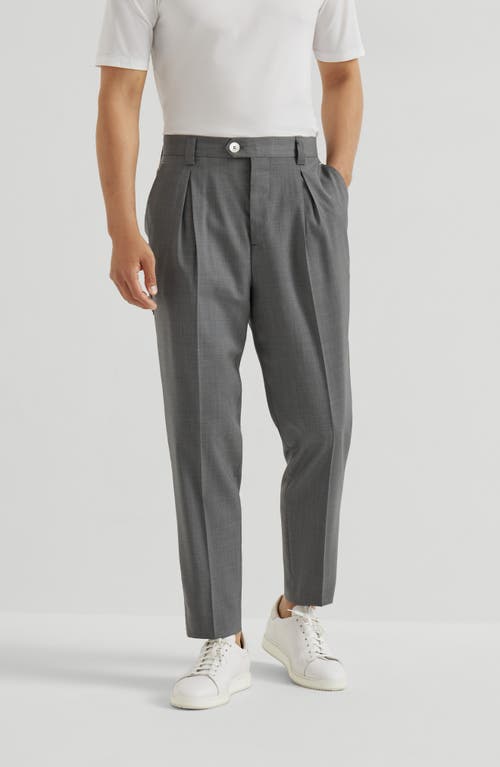Brunello Cucinelli Virgin Wool Trousers In Gray