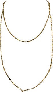 MADISON BEVERLY HILLS Vintage 1970s Gold Tone Long Station Chain Necklace