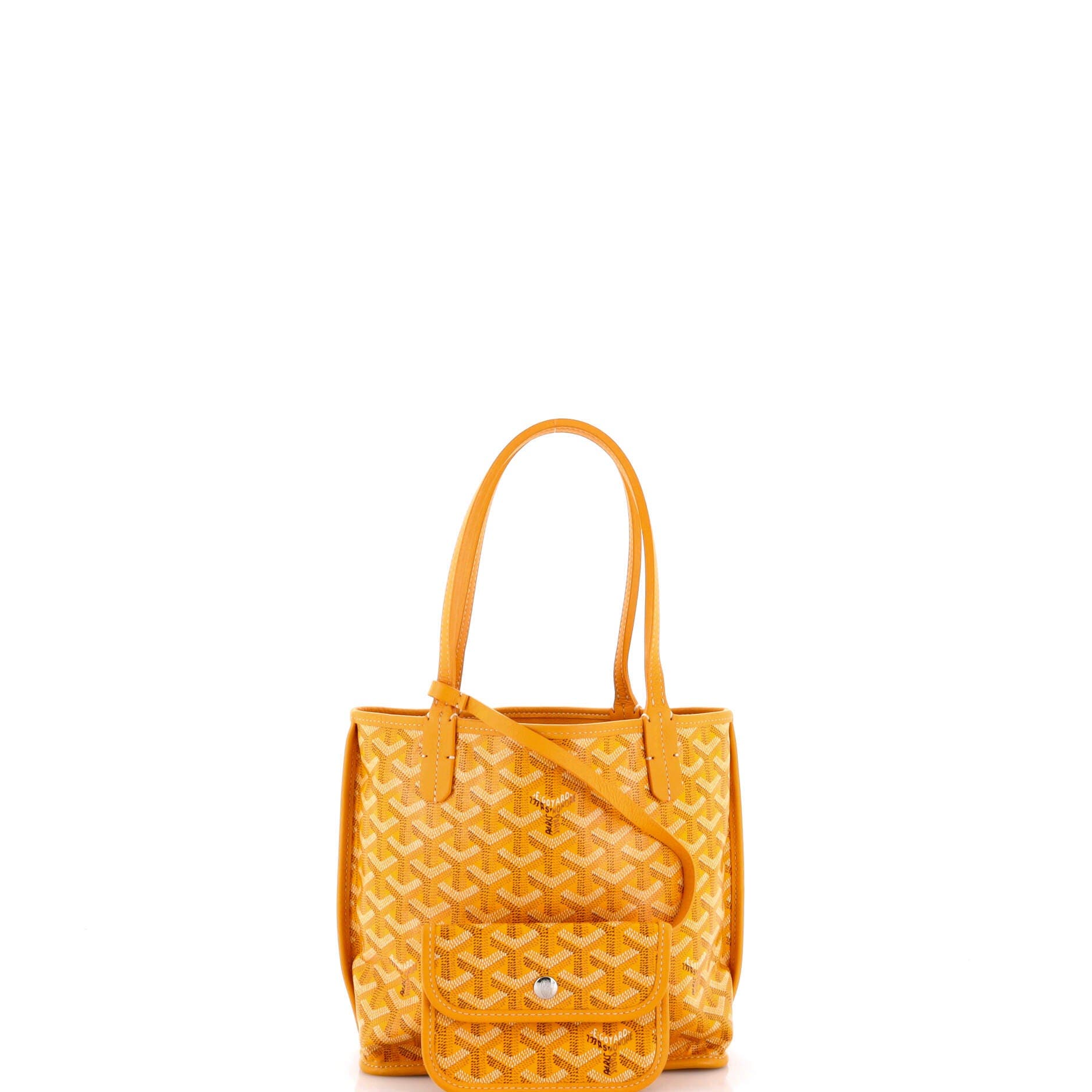 Pre-Owned Goyard Anjou Reversible Tote Coated Canvas Mini, Alternate, color, Yellow