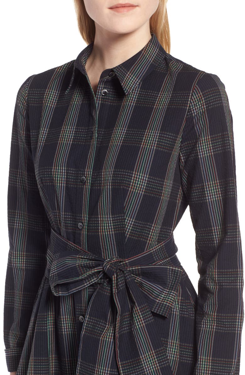 1901 Plaid Midi Shirtdress, Alternate, color, 