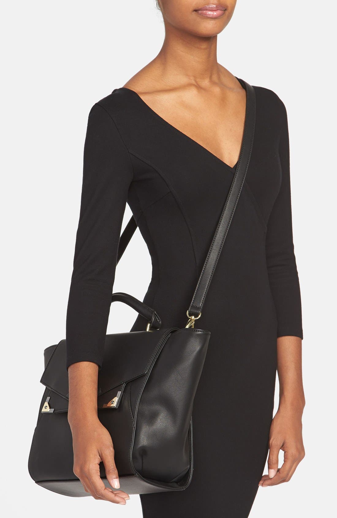'Jaida' Satchel, Alternate, color, BLACK