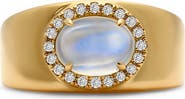 Mark Henry Heirloomed Oval Sapphire & Diamond Cigar Band Ring
