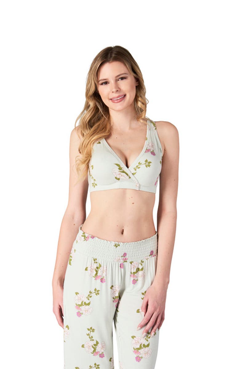 Everly Grey Paisley During & After 3-Piece Maternity/Nursing Sleep Bras, Alternate, color, Peony