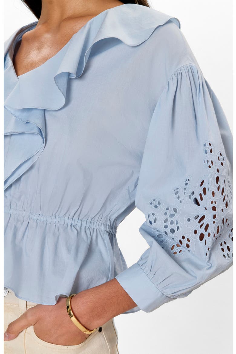 Lorelai Embroidered Blouse, Alternate, color, Chambray