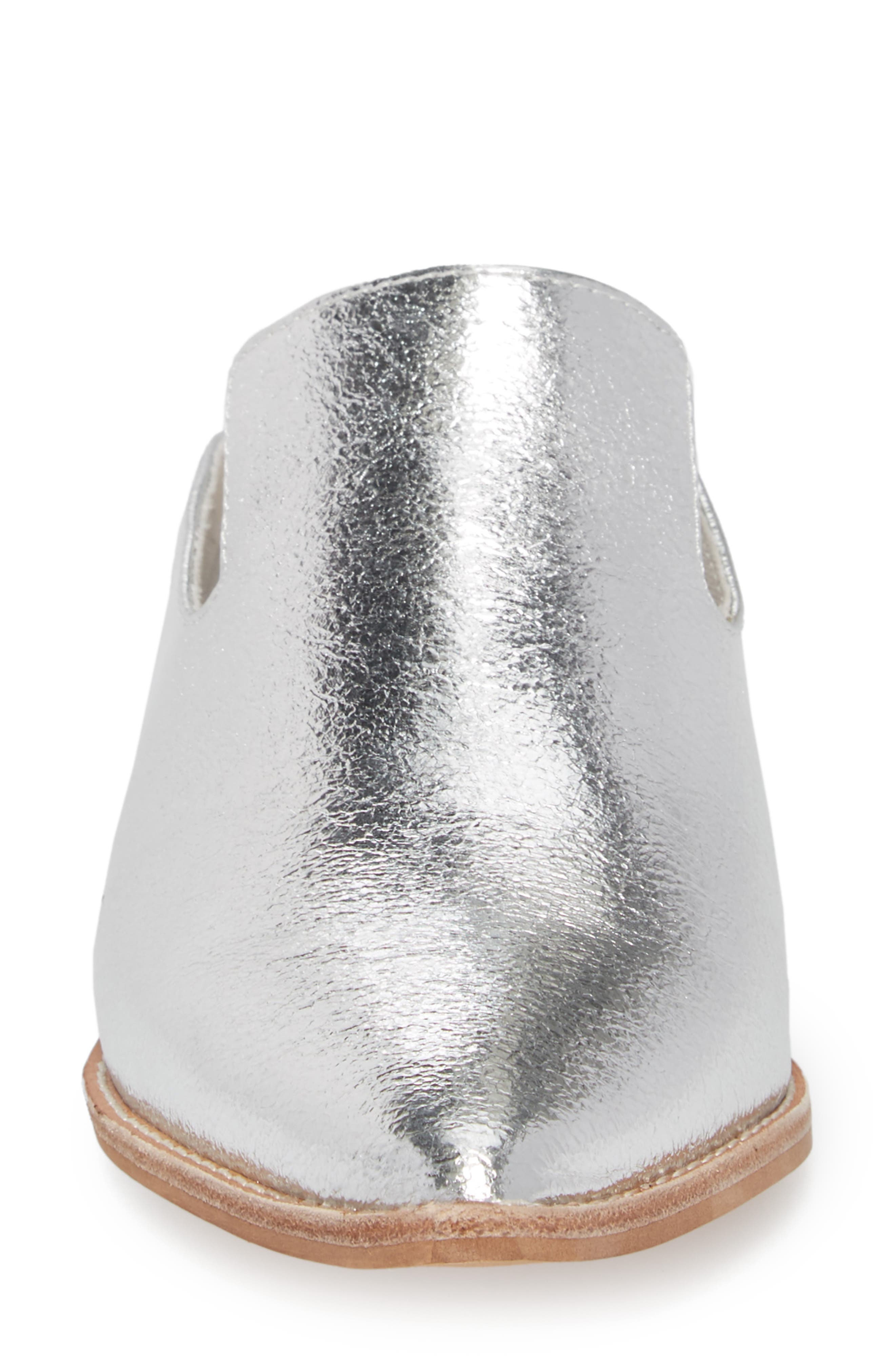 Marnie Loafer Mule, Alternate, color, SILVER LEATHER