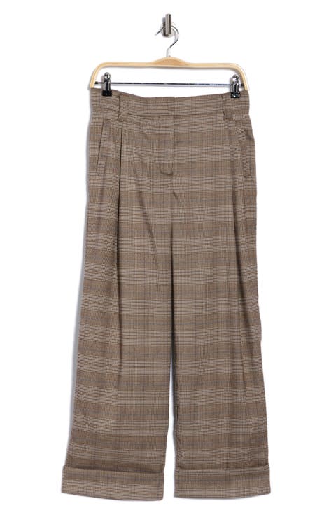 Plaid Cuffed Pants (Petite)