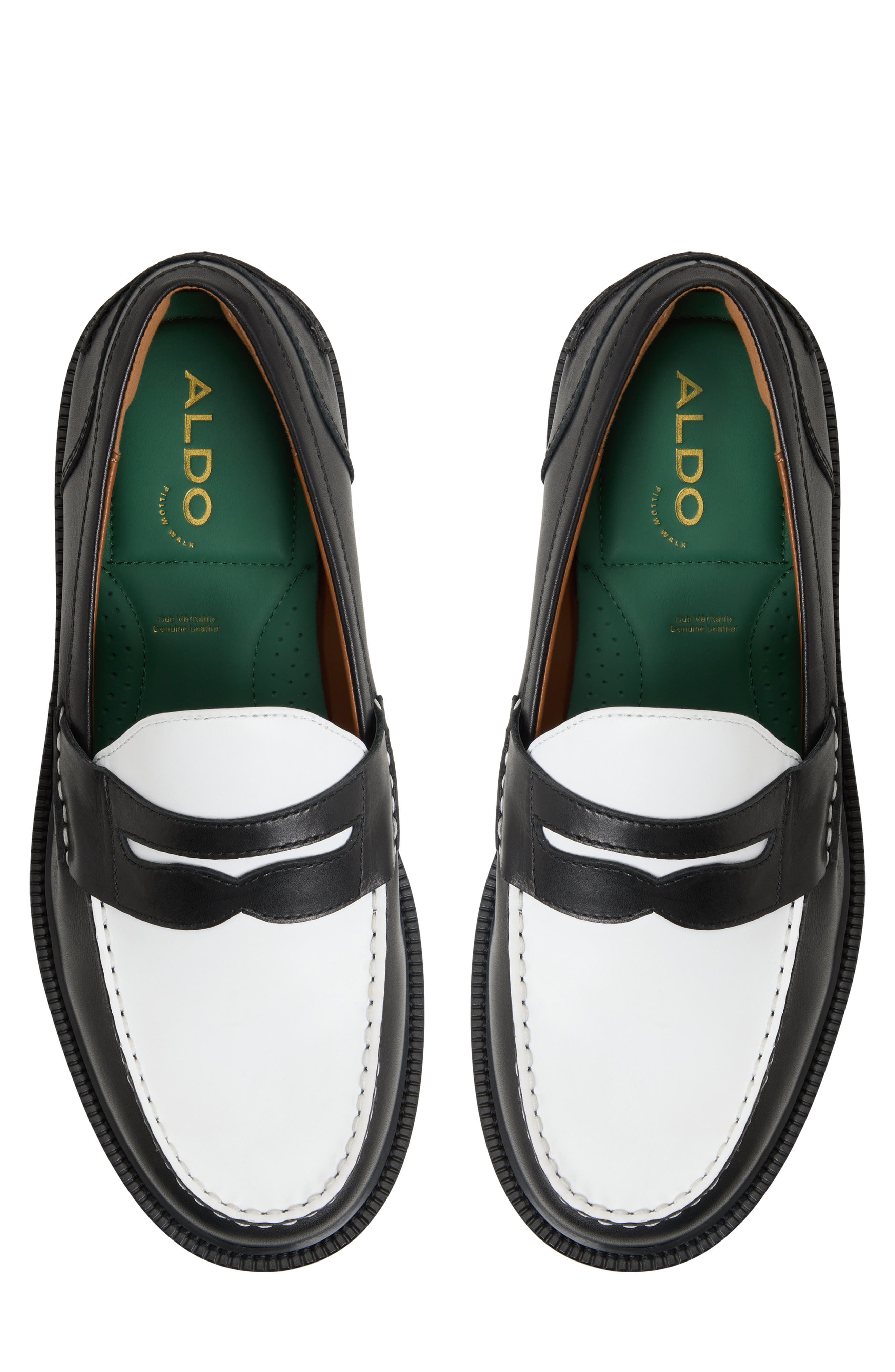 ALDO Buckley Penny Loafer, Alternate, color, Black/ White