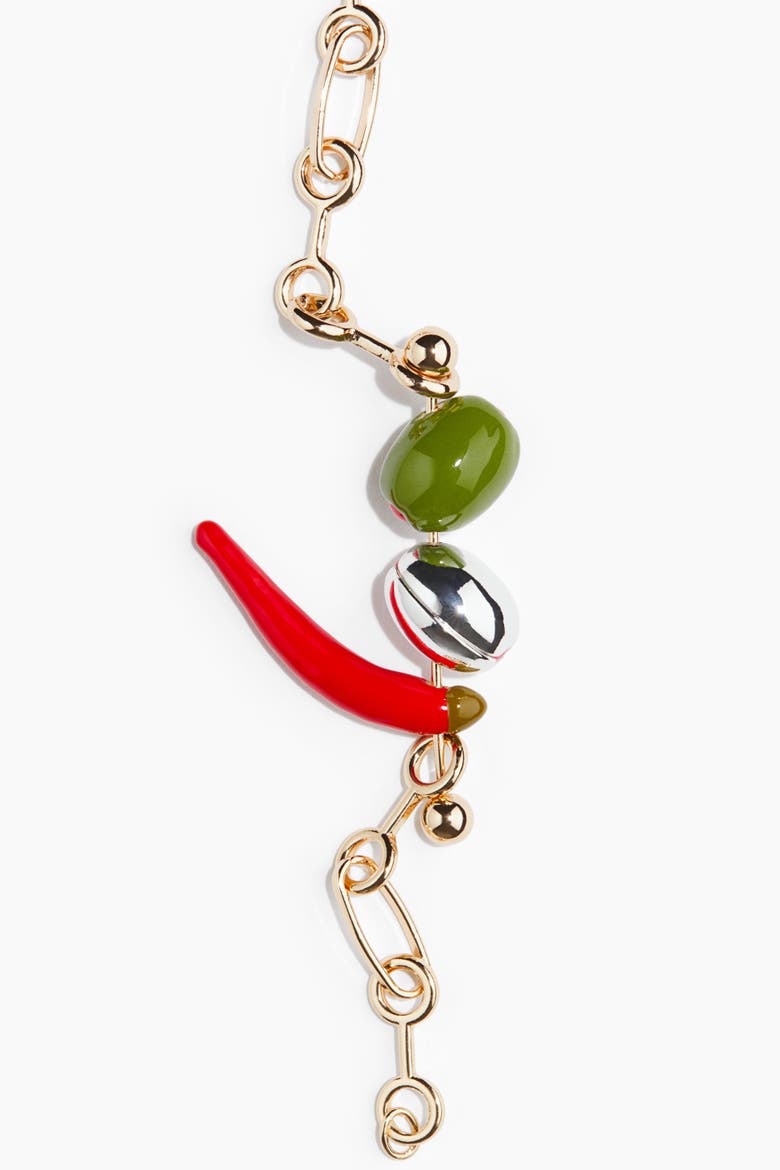 Barbell-pendant Bracelet, Alternate, color, Gold-colored