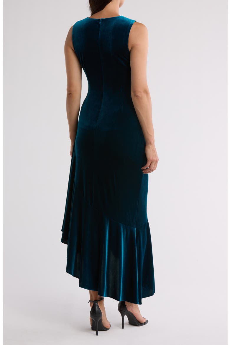 Sleeveless Ruffle Hem Velvet Midi Dress, Alternate, color, PEA