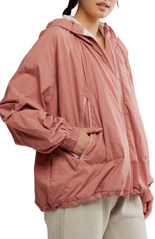 Free People Explore More Nylon Hooded Jacket In Pink