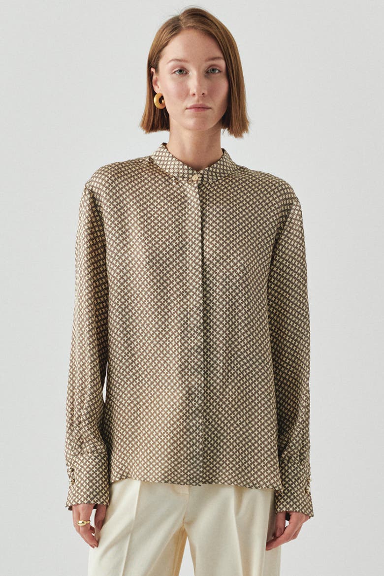 Louise Printed Shirt, Main, color, Beige Patterned
