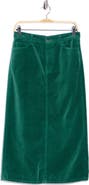 THE GREAT. The Velvet Column Midi Skirt