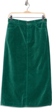 THE GREAT. The Velvet Column Midi Skirt