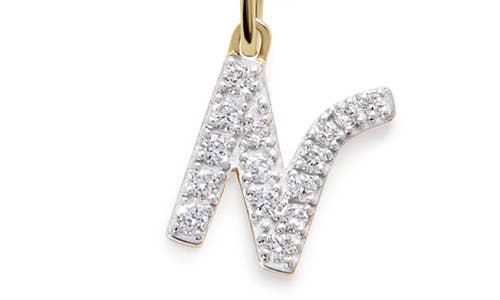 Monica Vinader Lab Created Diamond Initial Pendant Necklace In Gold