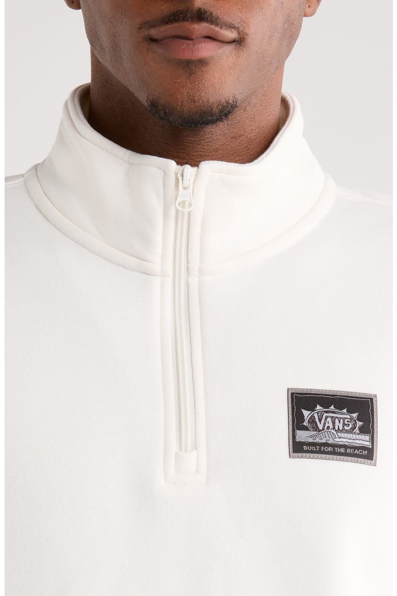 Cotton Blend Quarter Zip Sweatshirt, Alternate, color, EGRET