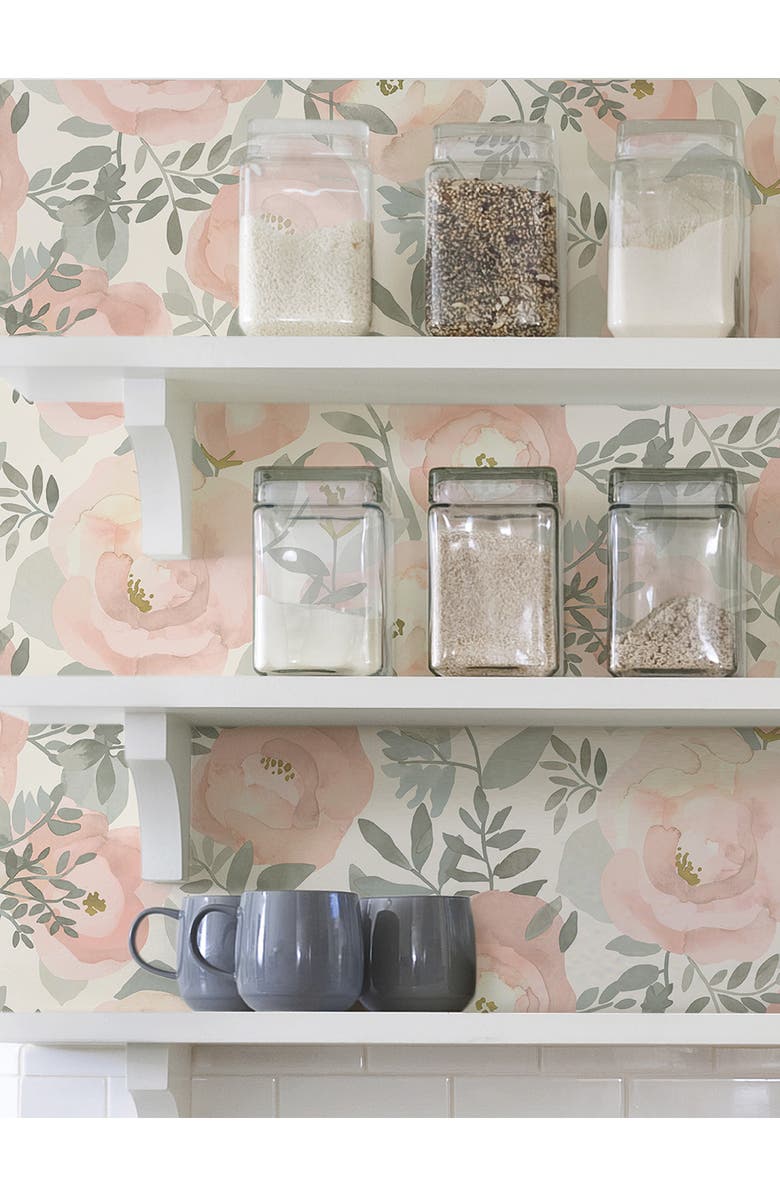 Wallpops Rose Peachy Keen Peel & Stick Wallpaper, Alternate, color, Pink