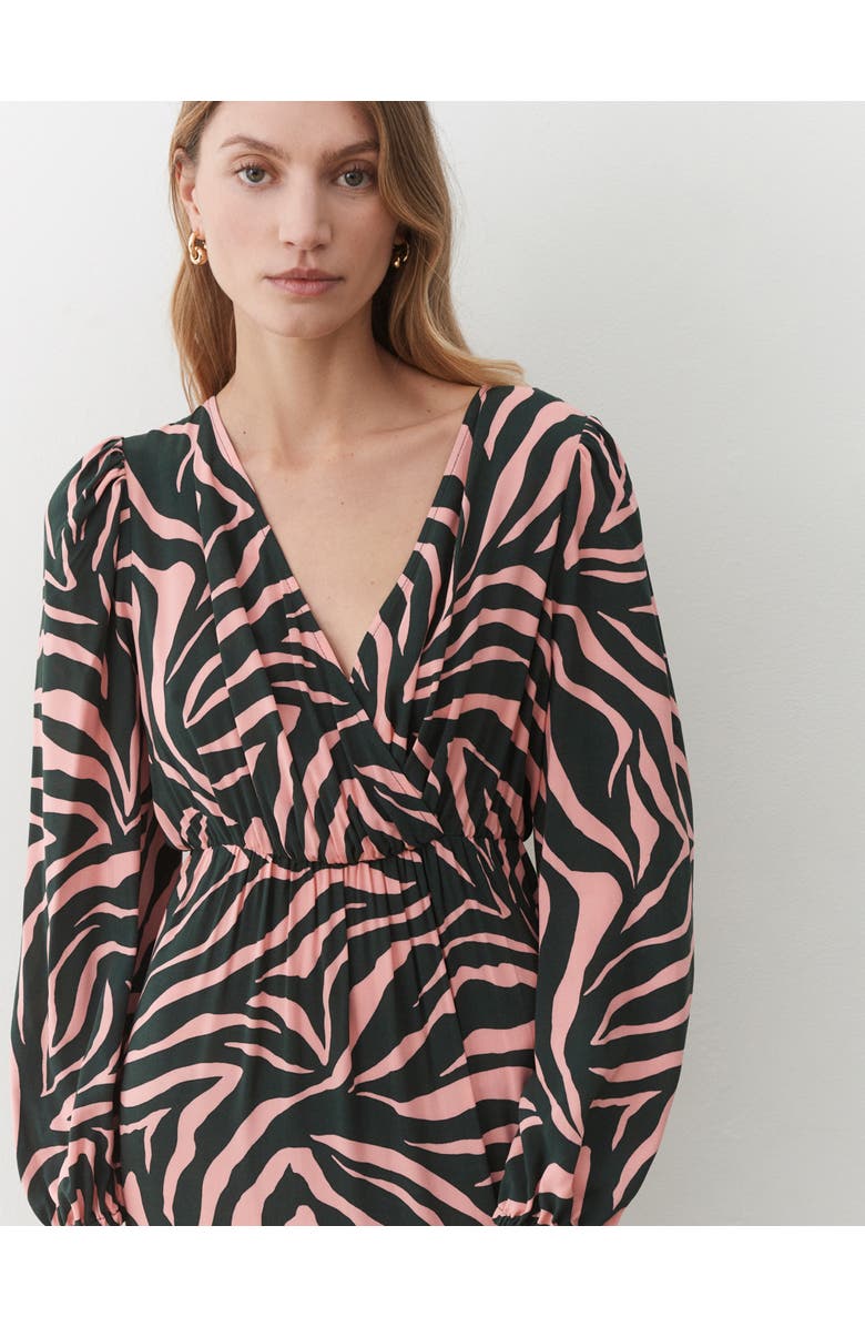 Finery London Suzie Animal Print Midi Dress, Alternate, color, Pink Leopard