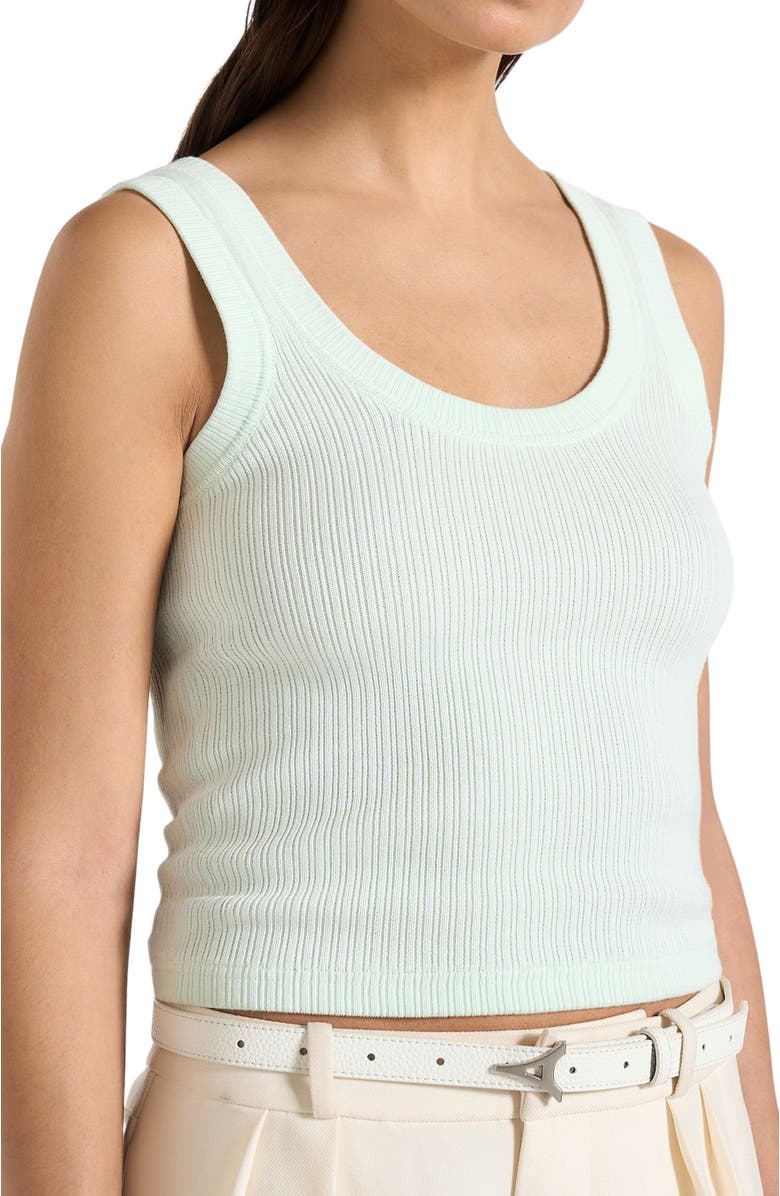 Manière De Voir Liane Scoop Neck Ribbed Vest, Alternate, color, Mint Green