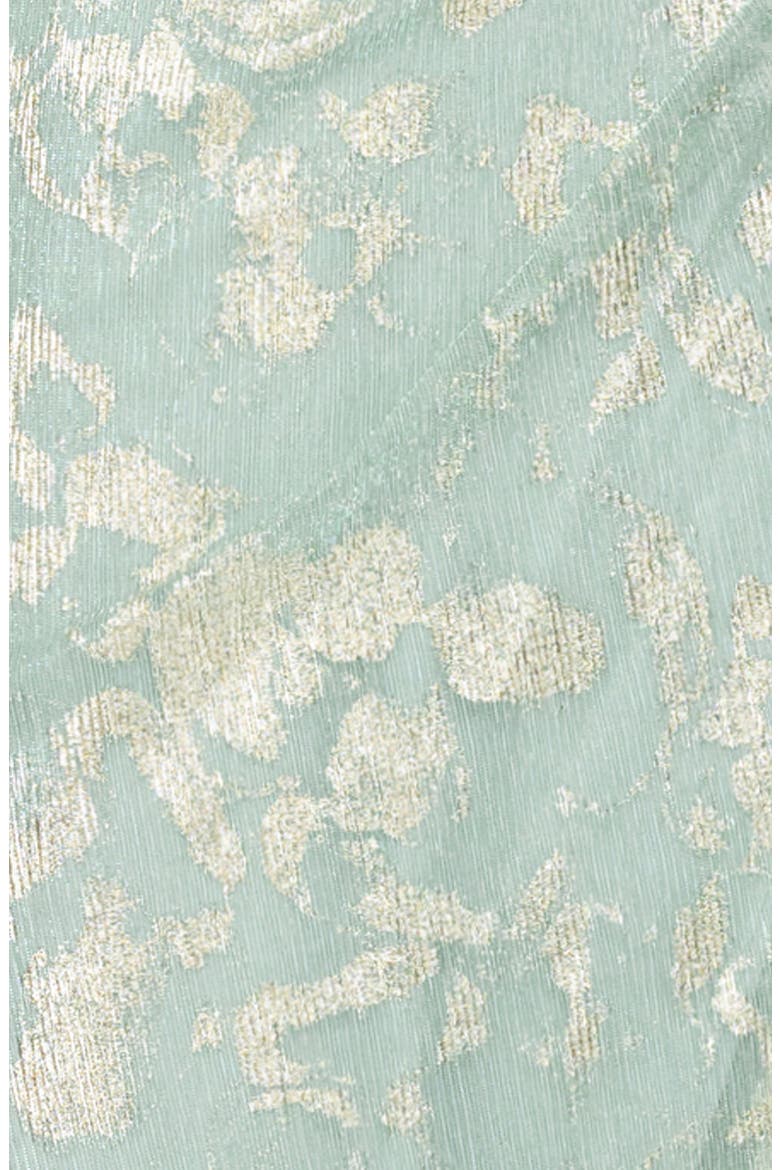 Metallic Jacquard Drape Neck Gown, Alternate, color, SAGE/ GOLD
