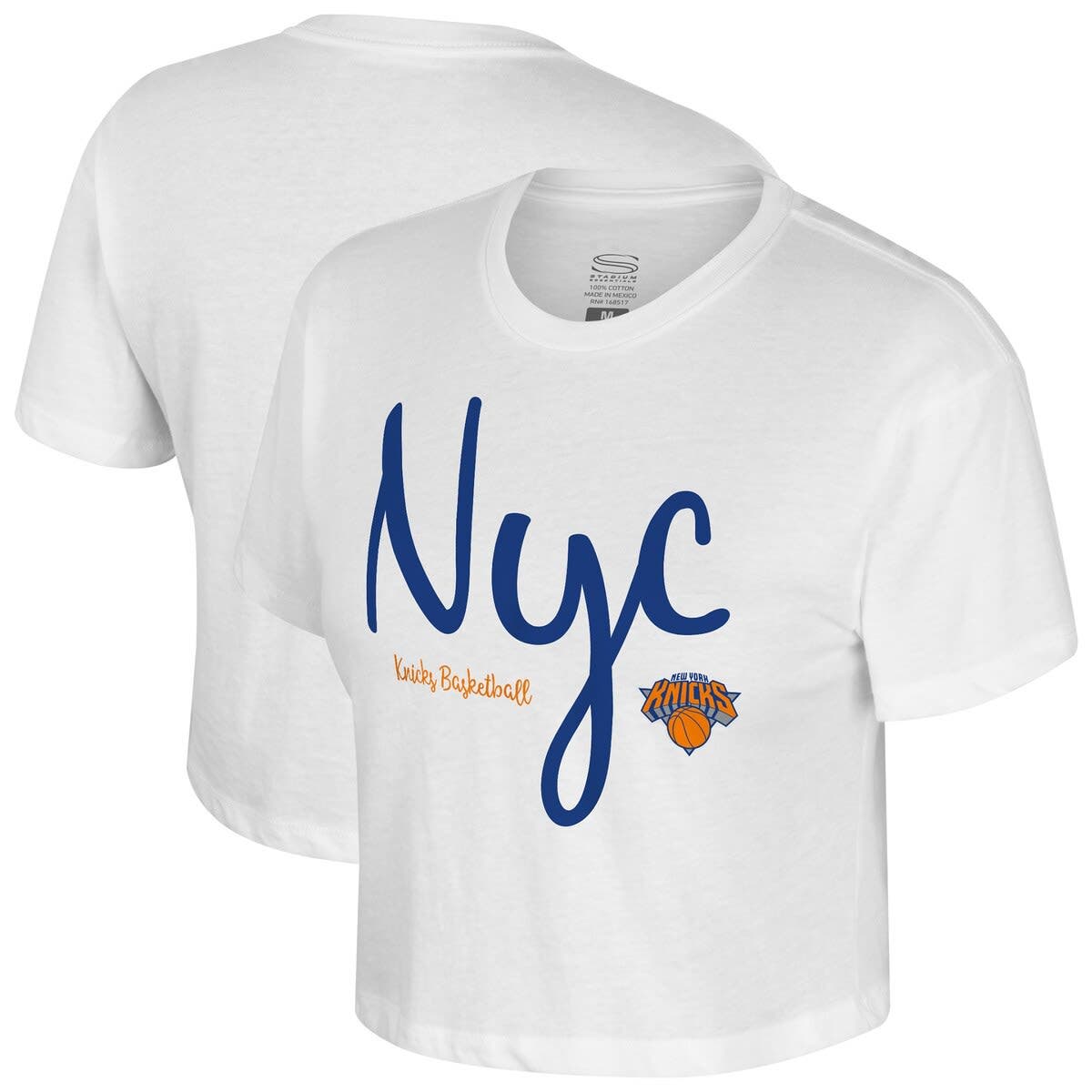 Women's Stadium Essentials White New York Knicks Cropped Third
