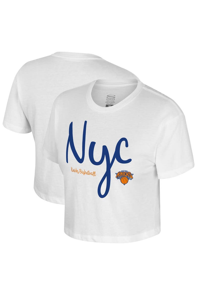 Women's Stadium Essentials White New York Knicks Cropped Third