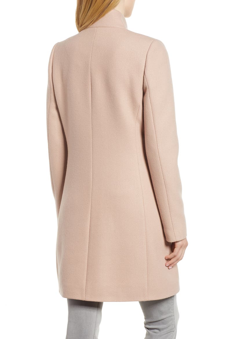 Ruffle Twill Coat, Alternate, color, BLUSH