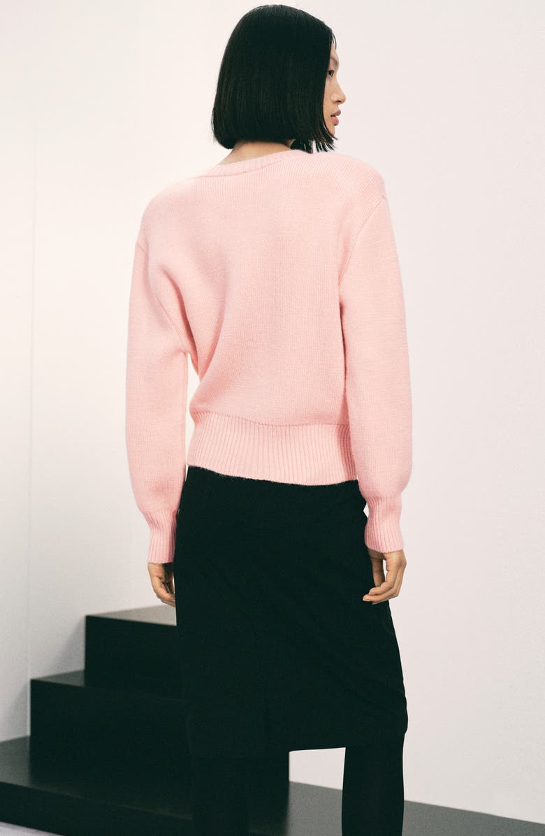 MANGO V-Neck Sweater, Alternate, color, Pastel Pink