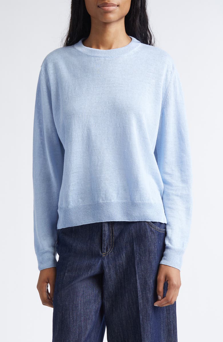 Max Mara Fervore Linen Sweater, Main, color, Sky Blue